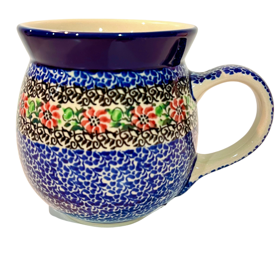 kalich polish pottery 14 oz jan mug winter red robin unikat